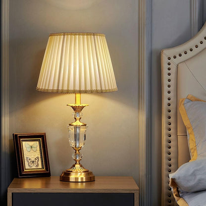 All‑brass articulated desk lamp in copper finish, vintage-industrial style with adjustable arm and dome shade elegant for home or bedroom use-1